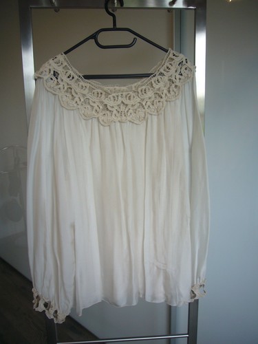 Seiden boho bluse beige - beige,, gr