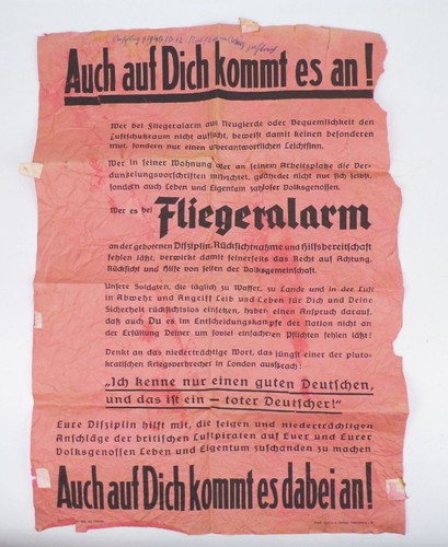 Originales luftschutz plakat - originales,