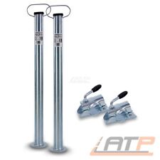 2x ENVA KLEMMHALTER + 2x ABSTELLSTÜTZE ANHÄNGERSTÜTZE ROHRSTÜTZE Ø48MM 700MM