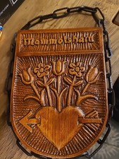 Altes Holz Wappen Mammolshain Am Taunus 1973 HANDGESCHNITZT