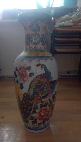 Porzellanvase blau weiß - porzellanvase, blau-weiß