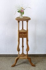 BLUMENSTÄNDER BEISTELL-TELEFONTISCH MAHGONI-HOLZ NATUR PLATTE Ø 25 JUGENDSTIL