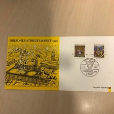 Sonderbeleg Dresdner Striezelmarkt 1996 mit Weihnachtsmarken