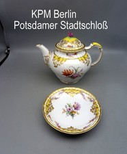 VBA KPM Berlin Potsdamer Stadtschloß TEEKANNE TOP 1.WAHL Weichmalerei Gelb Gold