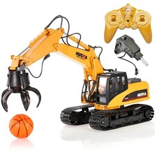 OUTLET Huina 1571 RC Bagger 1:14 mit Metallgreifer 16 Kanal 2,4GHz Licht Sound