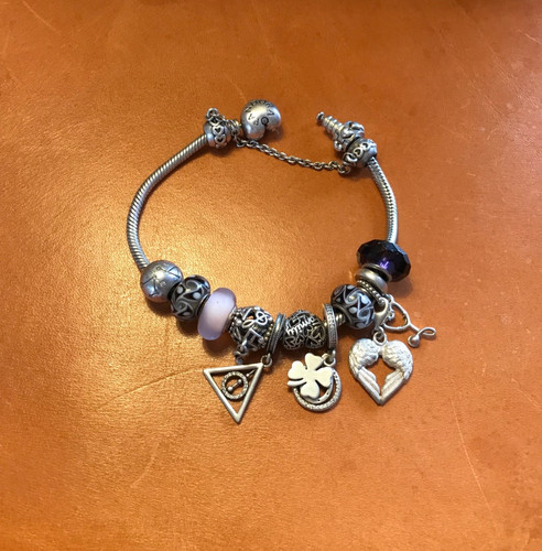 Armband pandora lila rosa - armband,