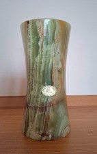 Naturstein Onix Onyx Vase, dekorativ, 18 cm, made in Italy