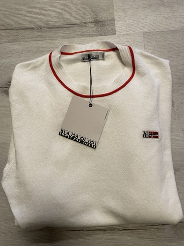 Napapijri pullover beige weiss - napapijri, beige/weiss