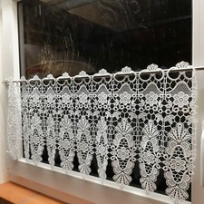 Plauener Spitze Scheibengardine Panneau Bistrogardine  Gardinen weiß hochwertig