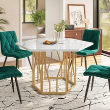 Sechseckig Marmor-Esstisch