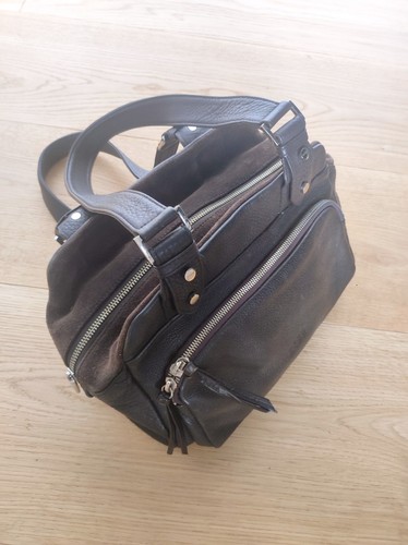 Braune echtleder handtasche - braune,