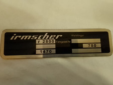 Typenschild Opel Schild I 2800 I2800 Irmscher Manta oldtimer S105