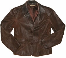 XANAKA ECHT LEDER Lederjacke dunkelbraun Blazer Gr. 40