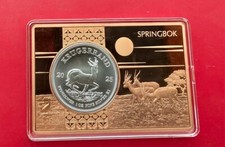 Krügerrand 2025,  1 Oz Silber im Münzbarren Kupfer ( 3 Oz ) Motiv Springbock