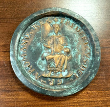 Massiv Bronze Hohenzollern Siegel limitiert 1972 Wandtafel Ø 15 cm 1255 Gr