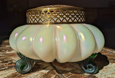 Böhmisch Böhmisch Loetz irisierend Jugendstil Glas Blumenfrosch Rose Schale Antik