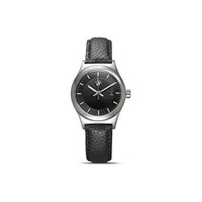 BMW Armbanduhr Damen (schwarz/silber) mit Lederarmband Uhr Edelstahl Wasserdicht