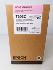 Epson T603C Light Magenta 220ml für Stylus Pro 7800 9800 7880 9880 Tinte #12 KT