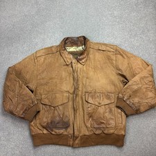 Leder Fliegerjacke Erwachsene Mittelbraun Militär Flieger USA Flight Bomber...