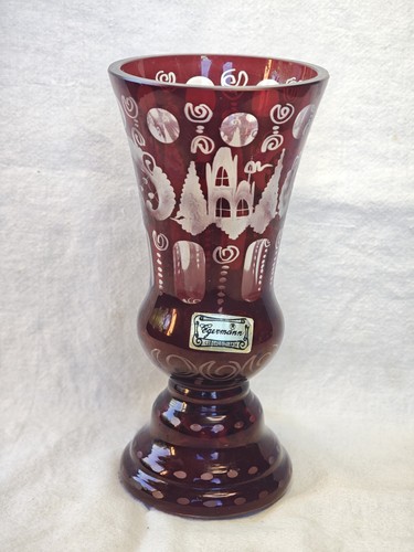 Vase böhmisches glas rot - vase,