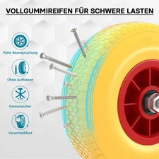 Wiltec Pannensicheres PU Rad 3.00-4 75 x 260 mm 105 kg