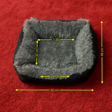 Katzen/Hundebett neuwertig weich grau Premium Kuschel Plüsch Bett klein Haustier