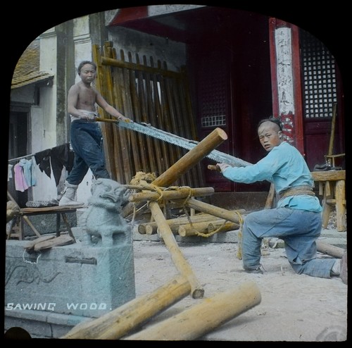 Chinesische männer sägen - chinesische,