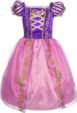 Discoball Rapunzel Mädchenkostüm Prinzessin Partykleid mit Ärmel