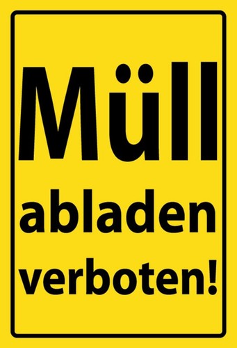Holzschild 18x12 müll abladen - 18x12,