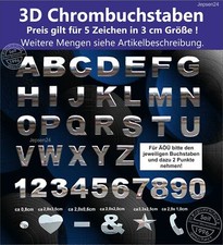 5 Zeichen 3D Chrombuchstaben