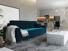 Sofa SOLO Couch Dunkelblau Rot