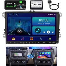 9" Android 14 Autoradio Für VW Golf 5 6 Passat Touran EOS Carplay GPS Navi AHD