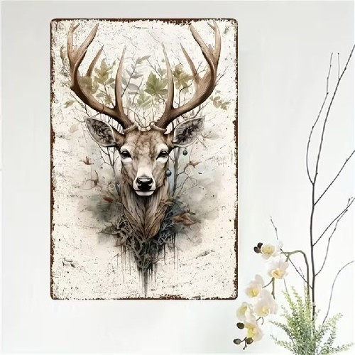 Blechschild hirsch mit geweih - blechschild,