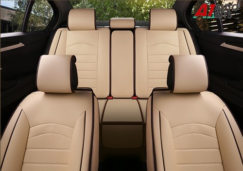 Beige leder sitzbezüge - beige, pu-leder