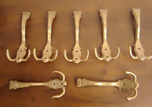 Garderobenhaken messing - 7x,