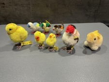 STEIFF WOLL MINIATUREN GRUPPE MINI POM POM KÜKEN FINKEN HÄSCHEN VINTAGE RETRO