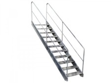 Stahlwangentreppe Höhe 2.050 mm Industrietreppe Stahltreppe verzinkt 11 Stufen