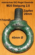 Ringschraube Augbolzen Ösenschraube Ringbolzen Hakenschraube Kranöse Öse M20 ISO