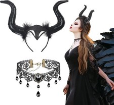 Hexenhorn-Stirnband, Halloween-Teufel-Haarschmuck für Damenkostüme