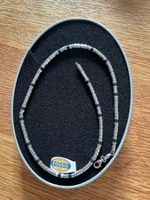 FOSSIL Herren Halskette Edelstahl Schwarz, 46 cm, ungetragen