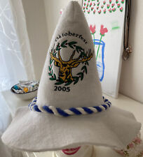 Hut Bayrischer Seppl-Hut Filzhut weiß mit blau/weißer Kordel 2005 Sammler