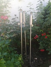  Gartenfackel 115 cm Flammenfackel Edelstahl Fackeln 330 ml Ölfackeln für Außen