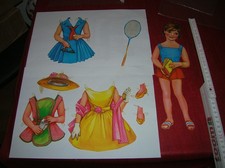 anziehpuppe Papier Vintage Papierpuppe groß Mädchen 50er