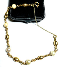 Solides 750 Gold 18 K Gold apartes Armband mit Akoya Perlen Juwelier L 21,5 cm