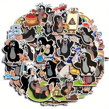 40x Kleiner Maulwurf Sticker Trickfilm Deko Krteček Aufkleber Kult DDR Sandmann