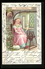 Dornröschen am Spinnrad