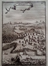 Mallet Kupferstich "Suaquen" (Sudan) von 1683