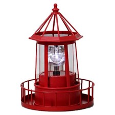 LED-Solarbetriebener Leuchtturm, Um 360 Grad Drehbare Lampe, Hofdekoration