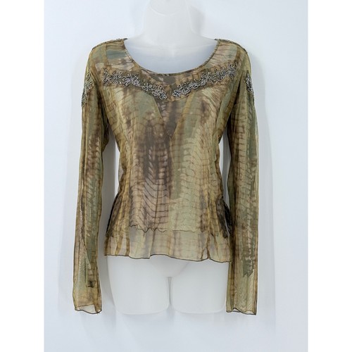 Vtg y2k sheer mesh beaded - vtg,