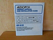 Audiovox AV 418 Autoradio Beschreibung in Englisch
